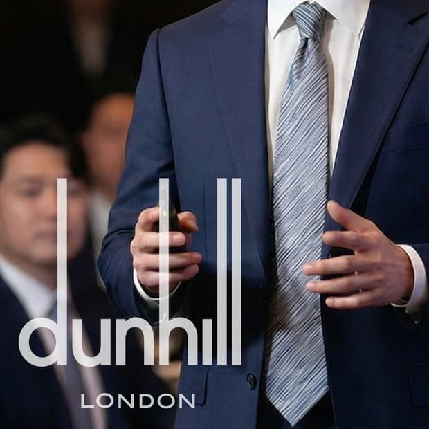 던힐 실크 스트라이프 텍스처 넥타이 7.8cm A+등급 K2027