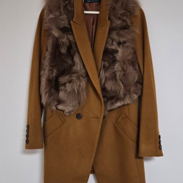 AK Anne Klein 빈티지 브라운 코트