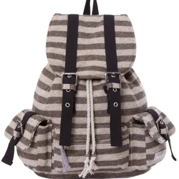 급처!!!!!(새상품)텐스댄스 파히섬 울 스트라이프 백팩 브라운