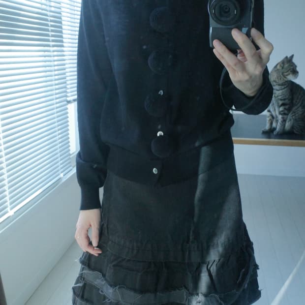 꼼데가르송 블랙 니트 가디건