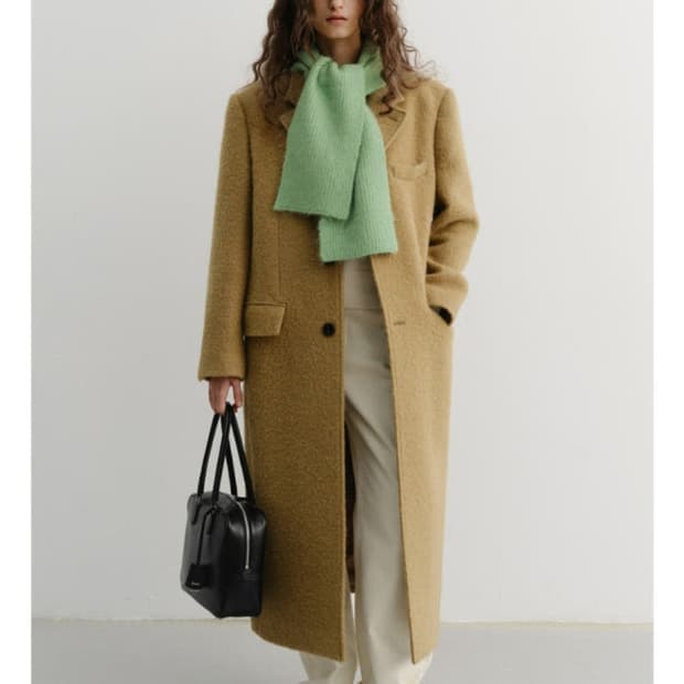 던스트 부클 2WAY 울 코트 카멜 M