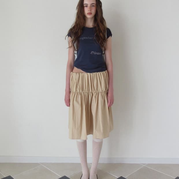 스무드무드 Date Cake Skirt Beige