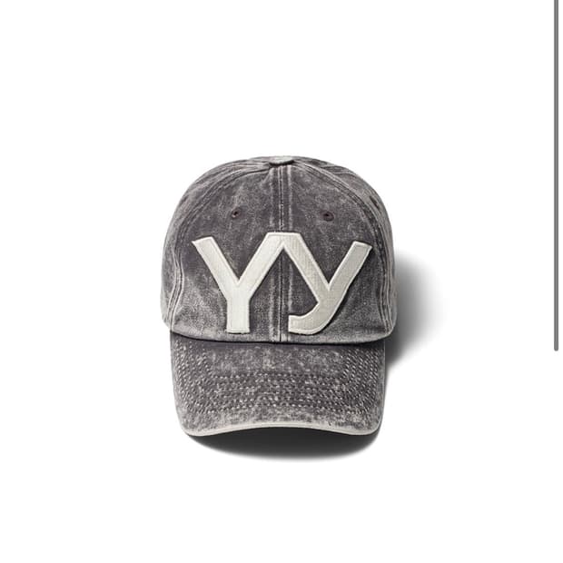 오픈와이와이 로고 피그먼트 차콜 볼캡 모자