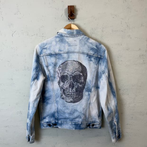 리바이스 90s 빈티지 스컬 큐빅 데님 트러커 자켓