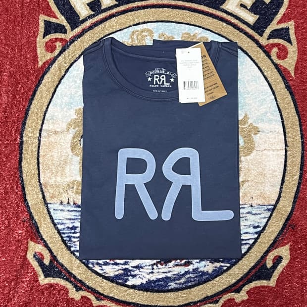 RRL 랜치 로고 저지 티셔츠 네이비