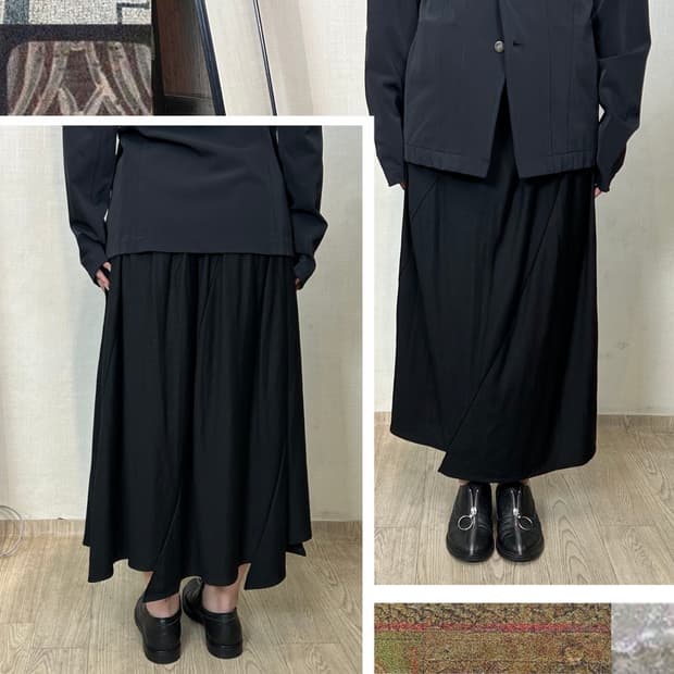 이세이 미야케 FETE 사선절개 롱 스커트