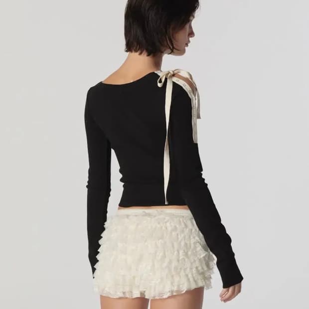 지금만 이 가격)글로니 루이사 롱슬리브 블랙 s