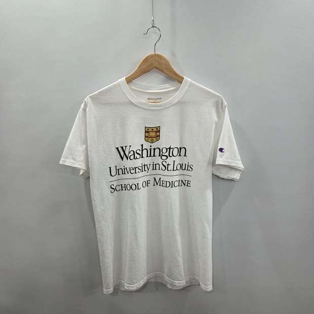 챔피온 프린팅 티셔츠 화이트 M