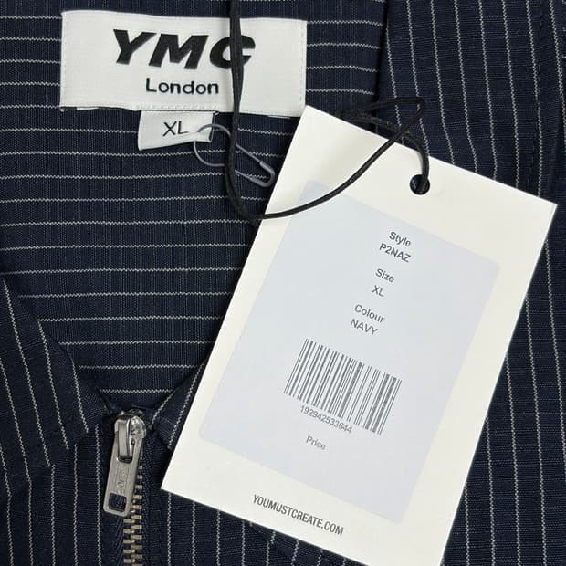 YMC [미시착 새상품] YMC 보위 지프 셔츠 네이비 스트라 이프 XL