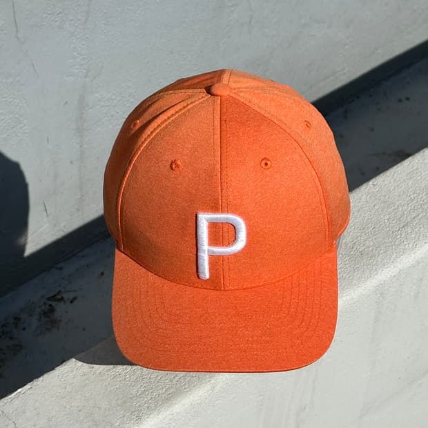 [F] 푸마 P로고 라이트 오렌지 볼캡 모자