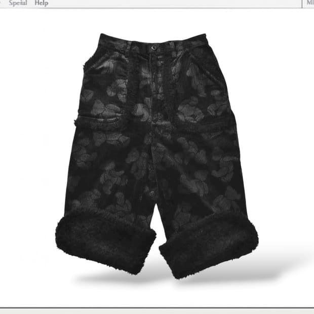 핑크하우스 테디베어패턴 코듀로이 퍼 팬츠