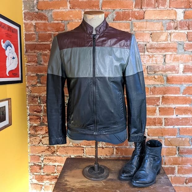 80s Bermans Leather Cafe 레이서 가죽 자켓 40