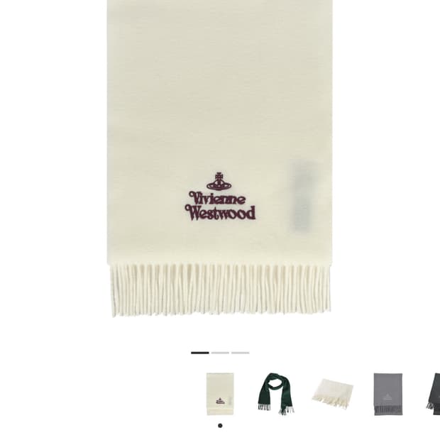 비비안 웨스트우드 자수 로고 머플러 화이트 와인