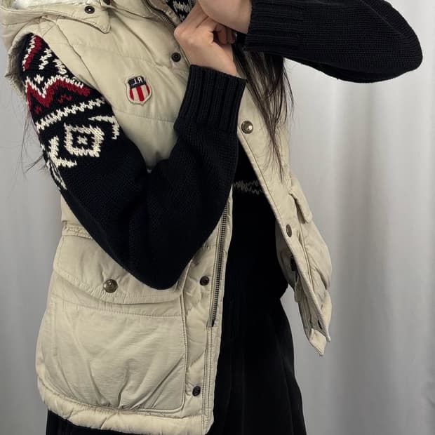 폴로 진스 패딩 베스트