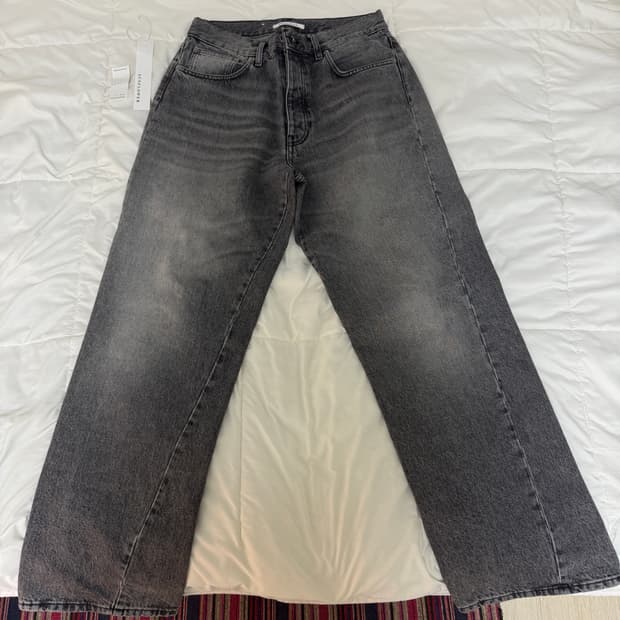 [30/32]선플라워 와이드 트위스트 데님 블랙스톤