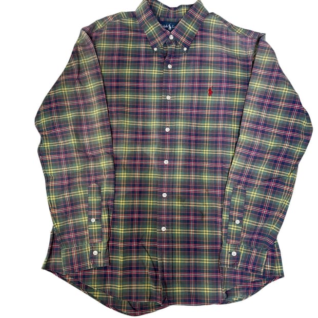 빈티지 폴로 랄프로렌 페이딩 체크셔츠 L