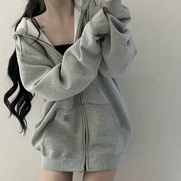 칼하트 그레이 기모 후드집업 M  남녀공용🤍