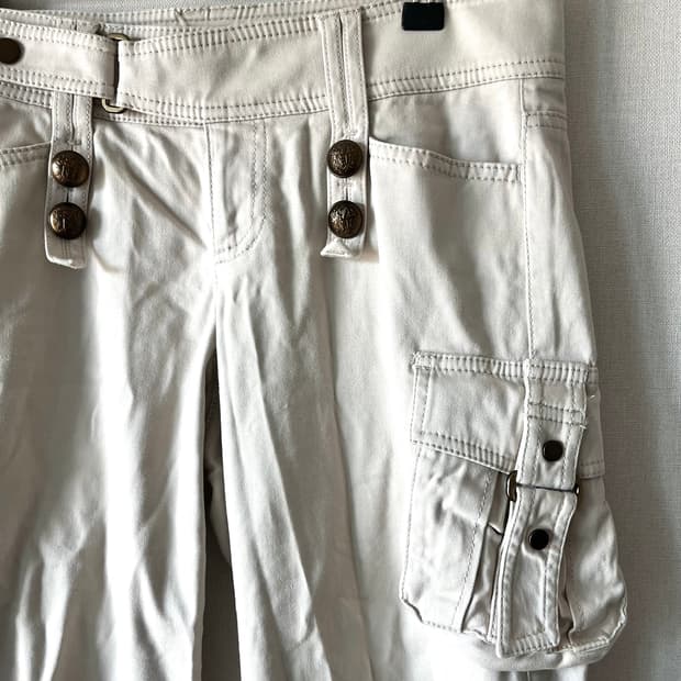 FIAGILE 카고 포켓 로우라이즈 팬츠