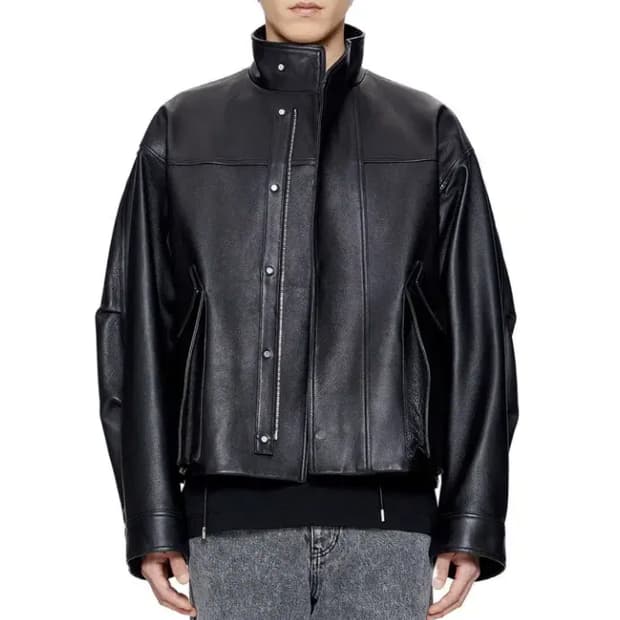 우영미 램스킨 레더 자켓