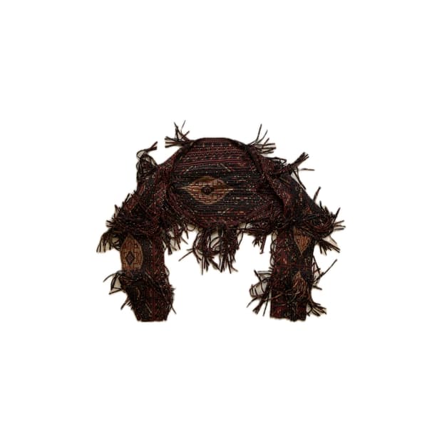 플리츠플리즈 이세이미야케 픽셀 에스닉 프린지 숄 가디건