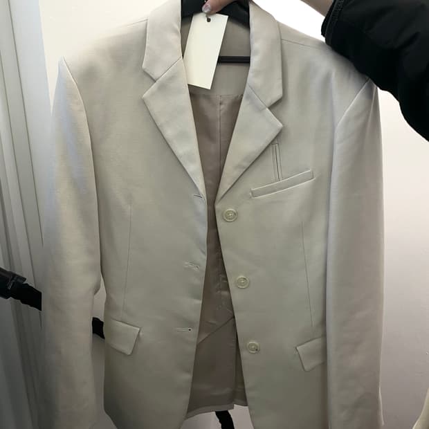 프레클 아이보리 코튼 자켓 셋업