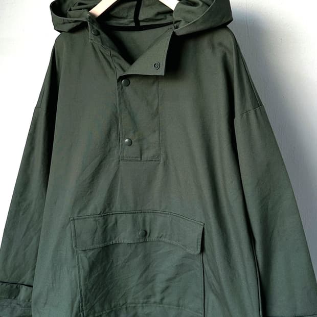 Cotton wide anorak parka