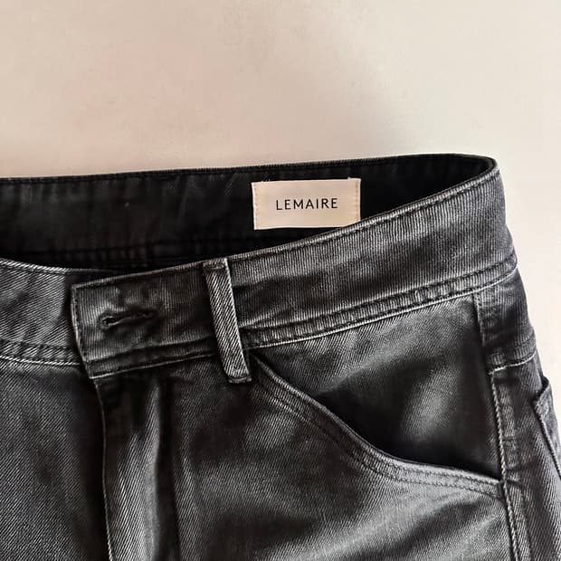 르메르 lemaire 트위스티드 워크웨어 팬츠 서프트 블리치드 블랙 46