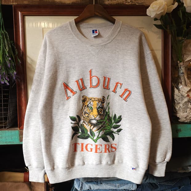 90s 러셀 맨투맨 스웻셔츠 오번 유니버시티 빈티지 프린팅 L