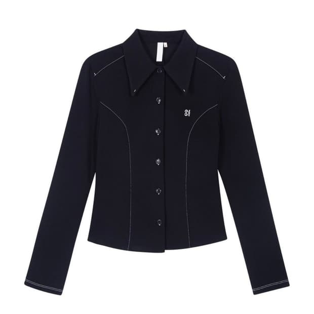 기준 블라우스 셔츠 블랙