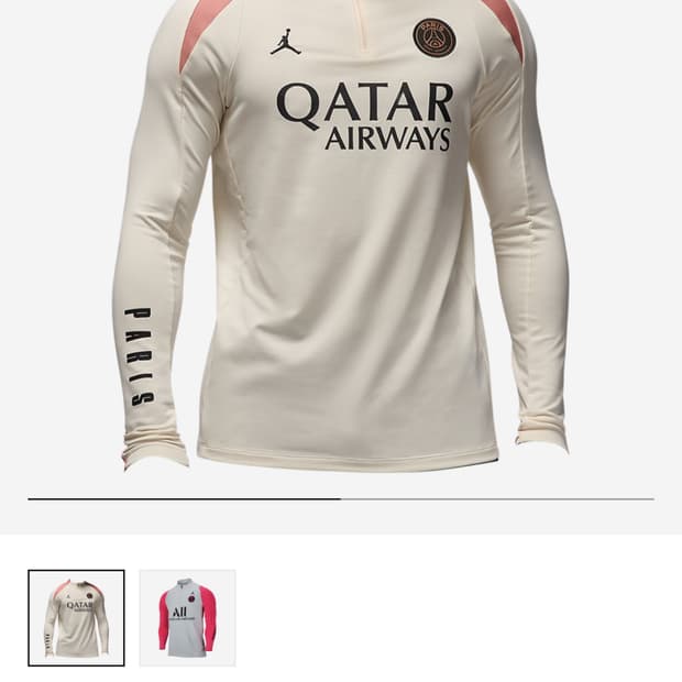 PSG 써드 사커 드릴 탑 아이보리 러스트 핑크