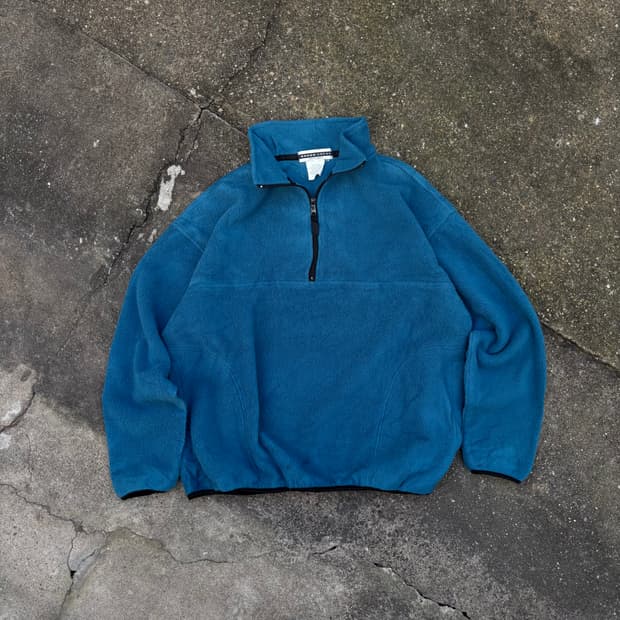 90s ROUGH.DRESS 블루 하프집업 플리스 L