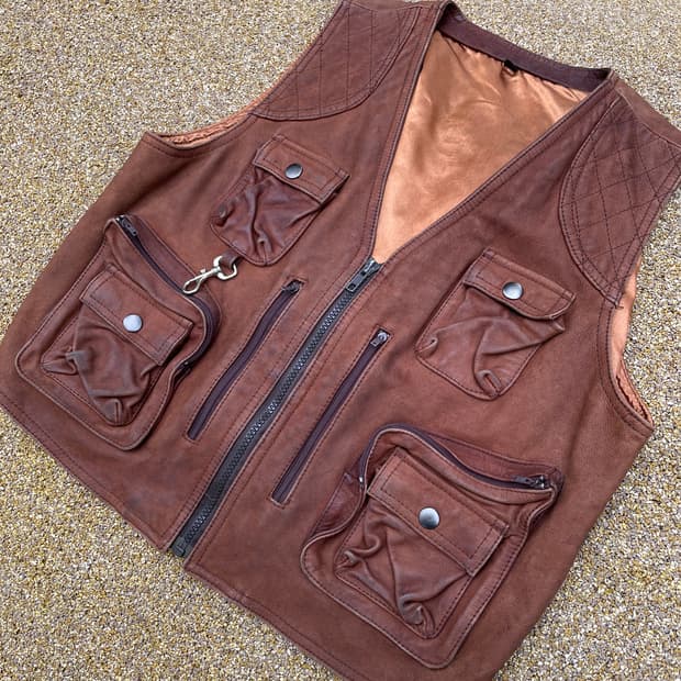 빈티지 가죽 베스트