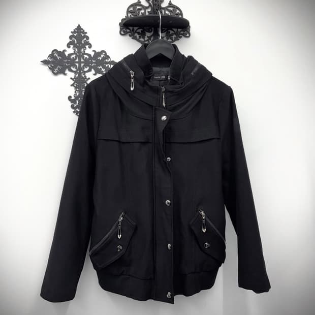 큐빈티지 ACR 무채색 펑크 락시크 자켓