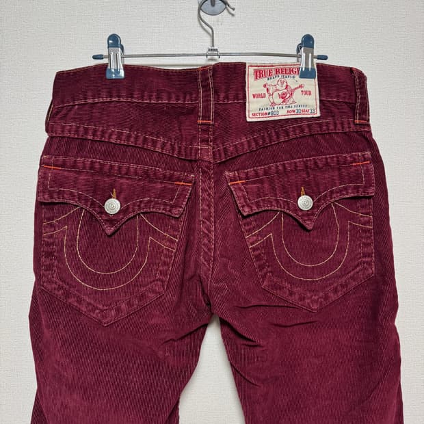 트루릴리젼 코듀로이 로우라이즈 부츠컷팬츠 버건디