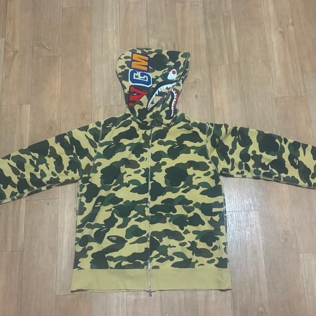 베이프 카모 샤크후드집업 2XL 판매