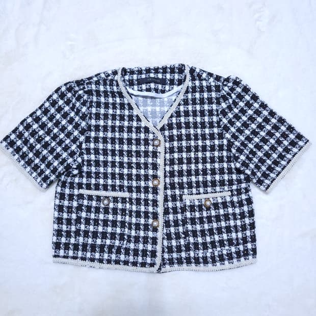 콜린코스 여성 트위드반팔자켓 F 0224