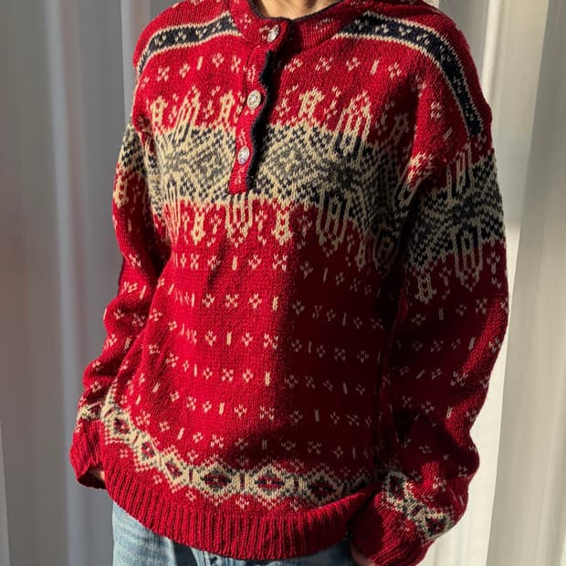 [M]L.L.Bean 엘엘빈 USA 90s 노르딕 니트