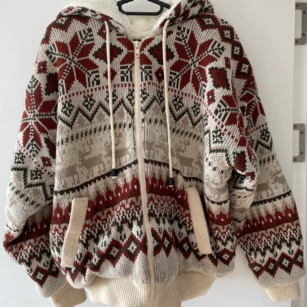 노르딕 양털 후드집업