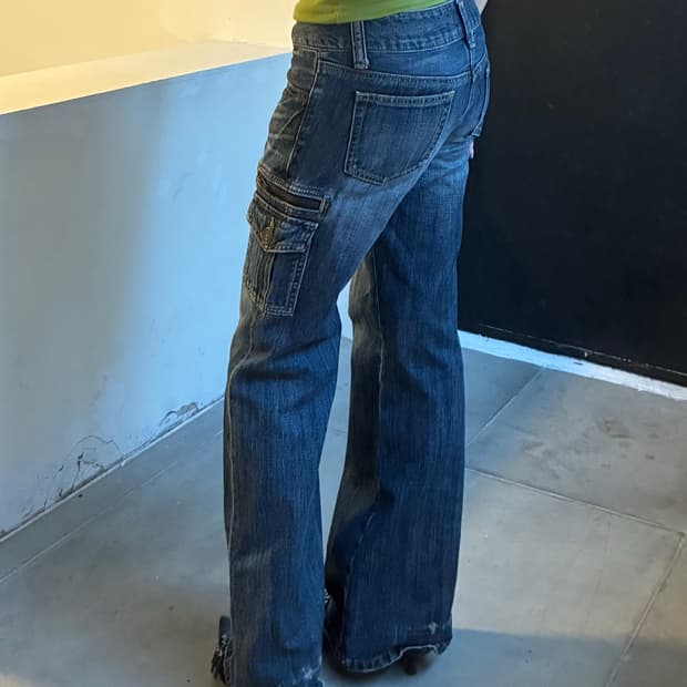 61)Oririn Jeans 빈티지 여성 부츠컷 카고 데님팬츠