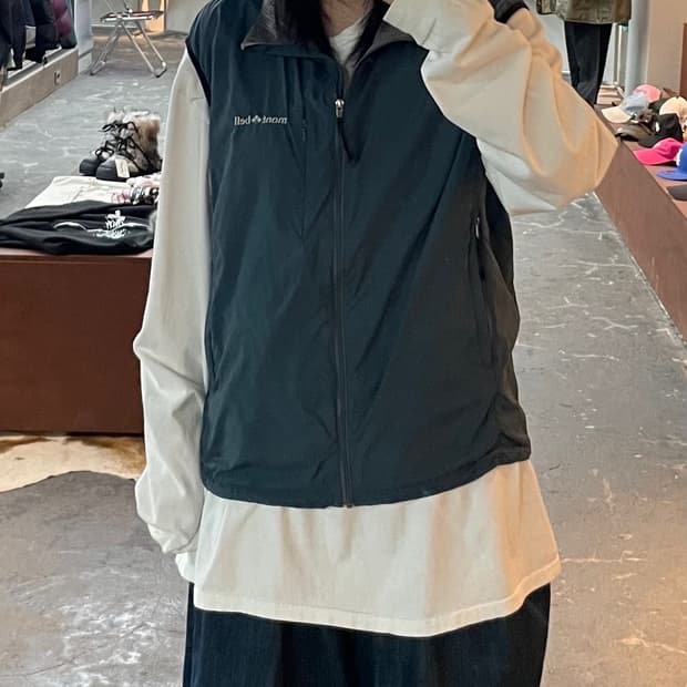 몽벨 90s 다크그린 스트링 베스트 H1745