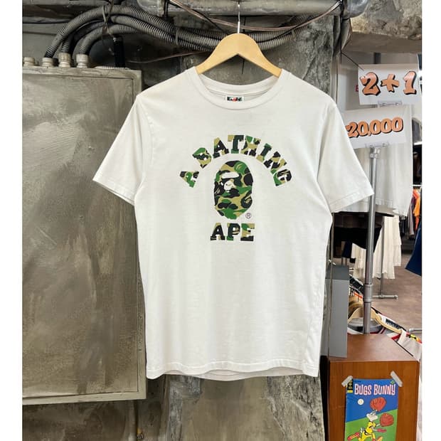 베이프 ABC 카모 컬리지 반팔티 화이트 M #csz3928