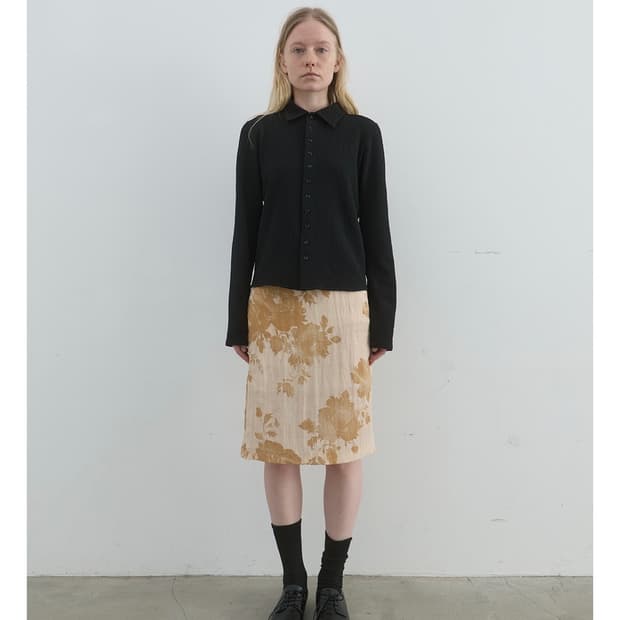 낫띵에브리띵 silky floral midi skirt 1사이즈