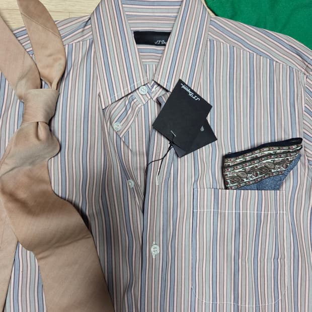 (새상품)(made in Italy)듀퐁 Dupont 셔츠 남방 스트라