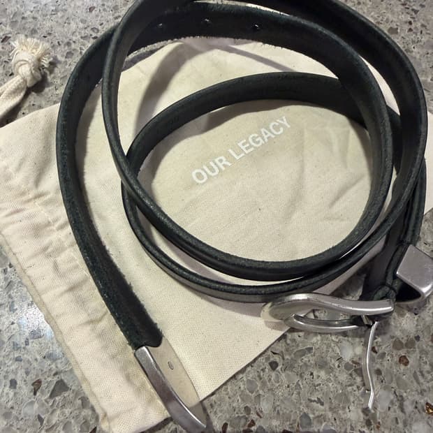 아워레가시 레더 블랙 벨트 2cm