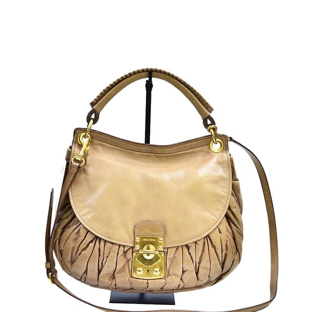 미우미우 나파 마테라세 럭스 금장 호보 투웨이백(정품)