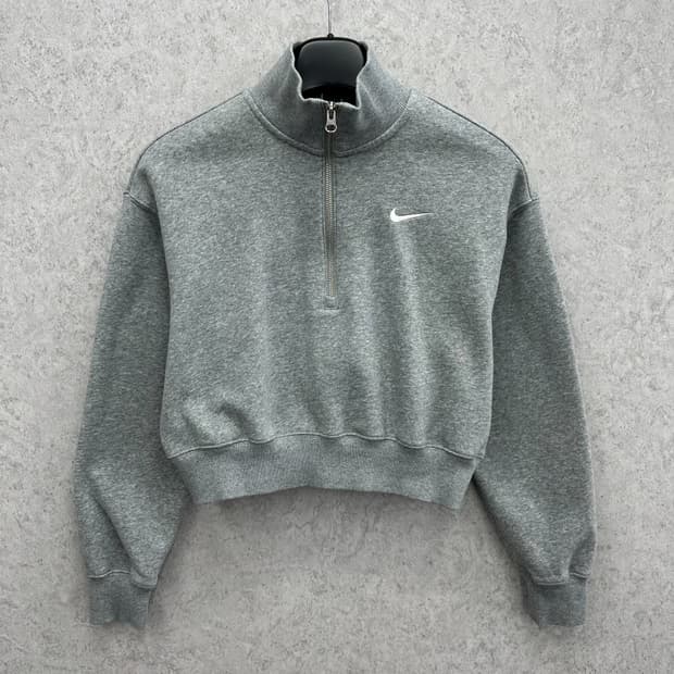 95 나이키 여자 루즈핏 반집업 크롭 맨투맨