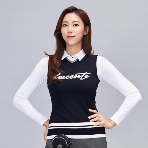 데상트골프 골프 에센셜 브이넥 니트 베스트 85