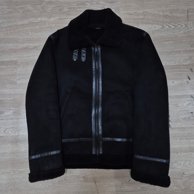 자라 남성 스웨이드 양털 무스탕 가죽자켓 M(95)