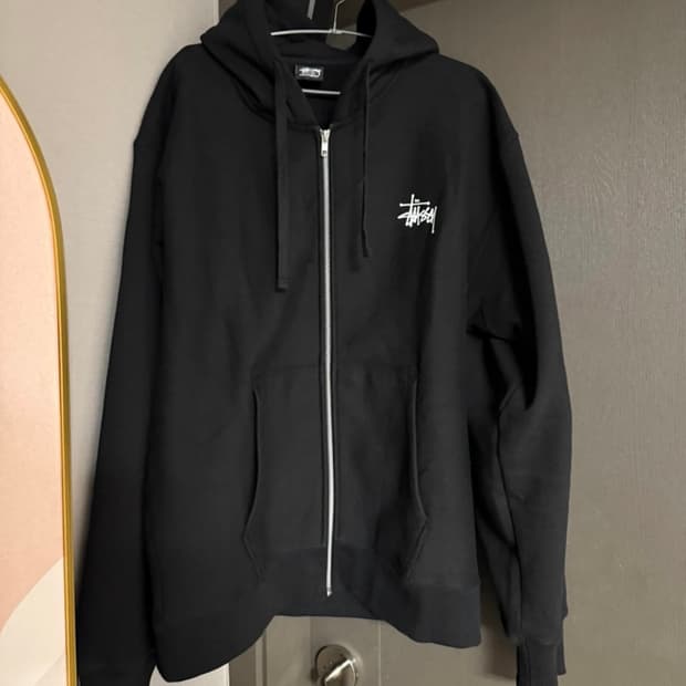 스투시 후드집업 블랙 XL