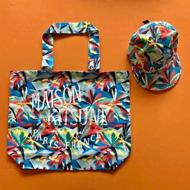 메종키츠네 maison kitsune 모자, 토트백(미사용)